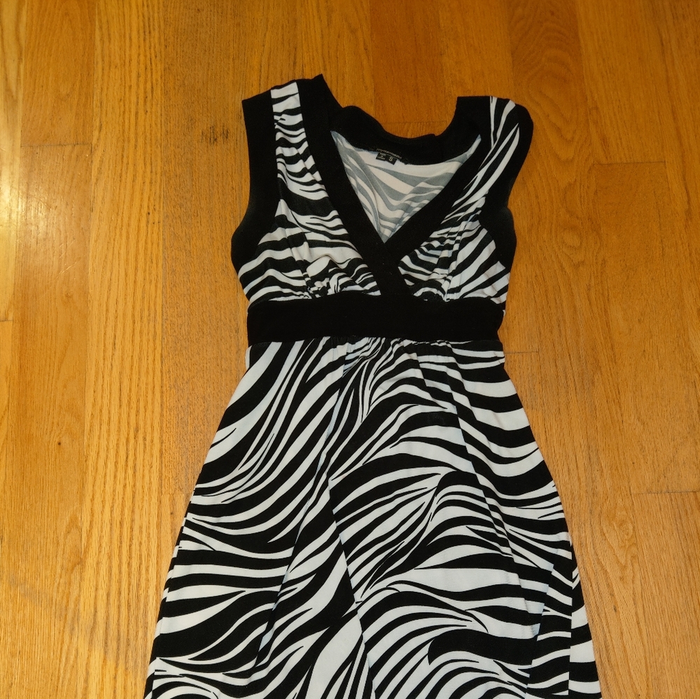 Sleeveless zebra print dress